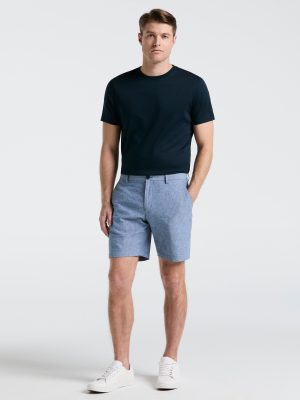 8" Flat Front Linen Cotton Short