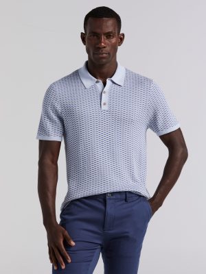 Cotton Modal Geo Polo Sweater