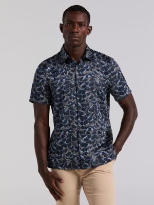 Ginkgo Print Short Sleeve Shirt