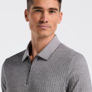 Perry-Ellis-mens-Ribbed-Quarter-Zip-Heathered-Polo-Polos-beige-7.jpg