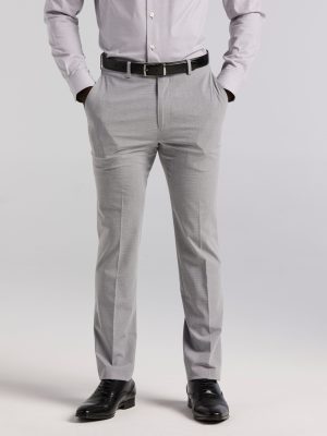 Slim Fit Mini Grid Pattern Suit Pant