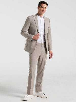 Slim Fit Plaid Print Suit Pant