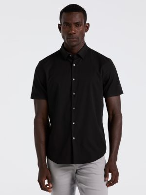 Slim Fit Ribbed Short Sleeve Shirt