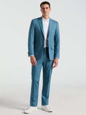Slim Fit Solid Cotton Blend Suit Pant