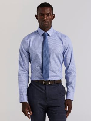 Houndstooth Dobby Cotton Stretch Dress Shirt