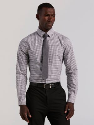 Slim Fit Gingham Cotton Dress Shirt