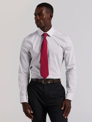 Slim Fit Dot Stripe Dress Shirt