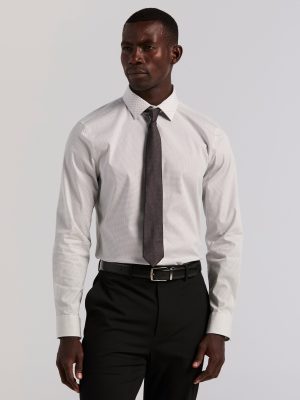 Slim Fit Dot Print Dress Shirt